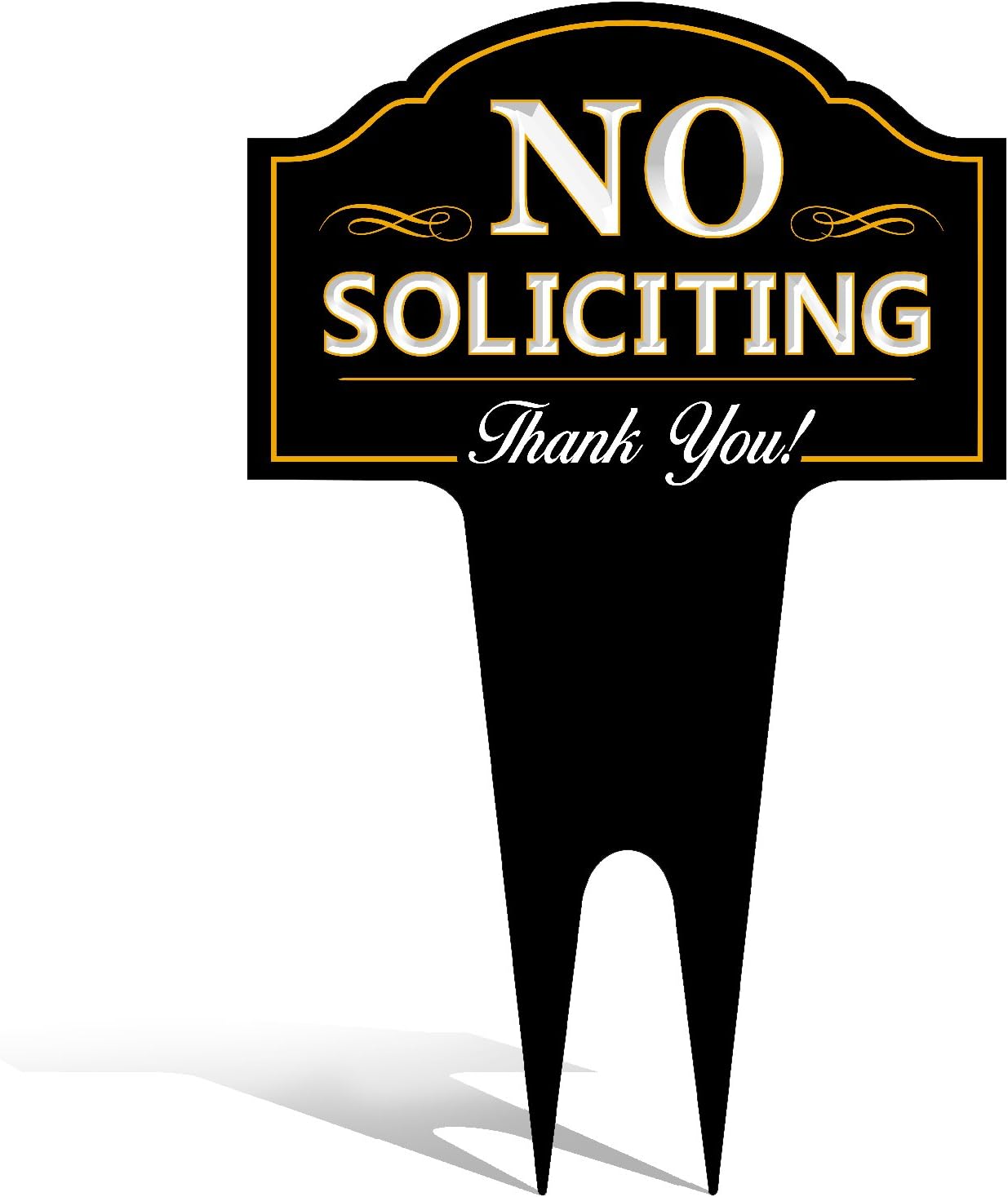 15"x9.5" No Soliciting Yard Sign – Heavy Duty Aluminum for Home & Business – Deter Door Knockers & Bell Ringers