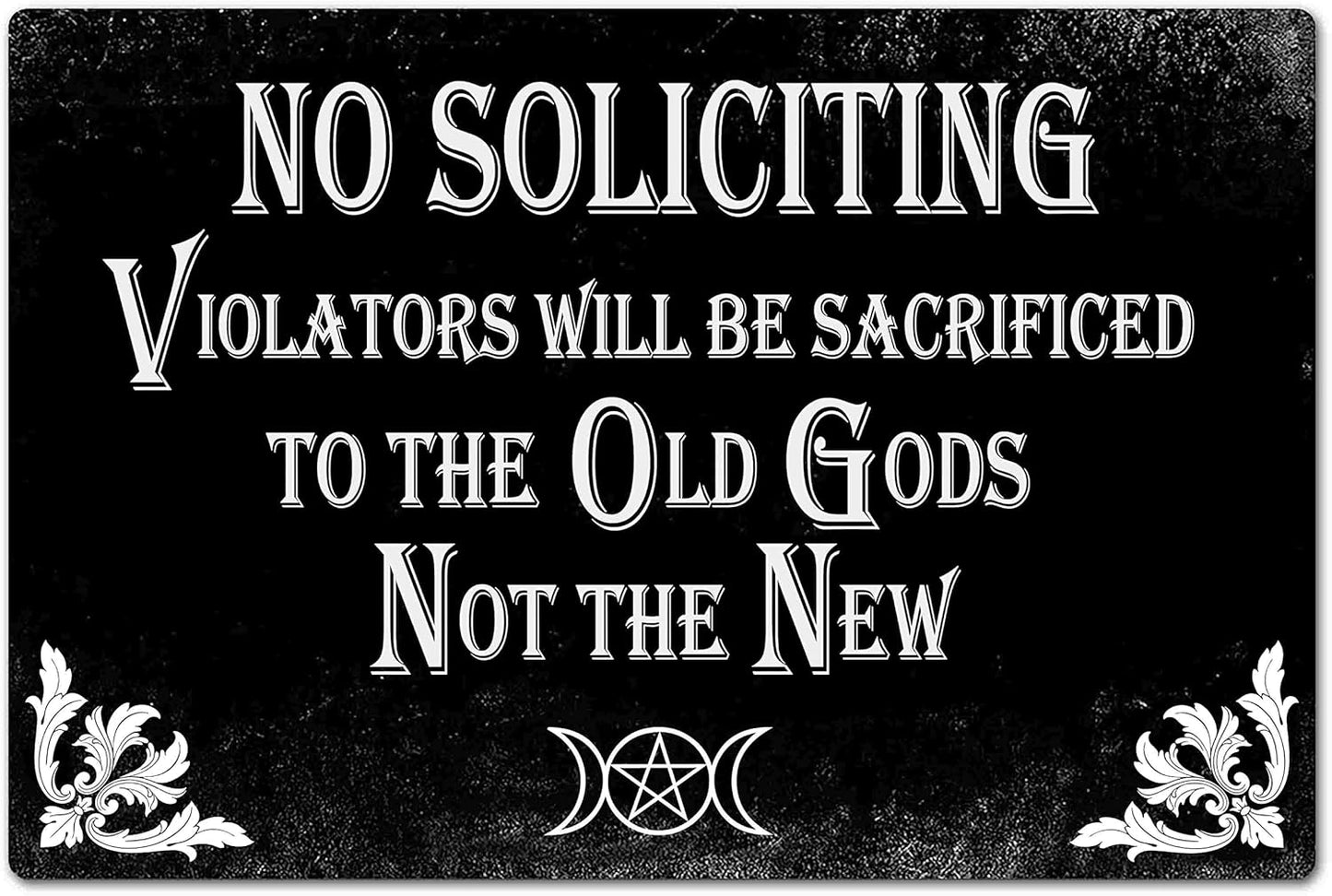 8x12 Inch No Soliciting Sign - Gothic Style Decor for Home, Kitchen, Office, and House