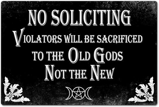 8x12 Inch No Soliciting Sign - Gothic Style Decor for Home, Kitchen, Office, and House