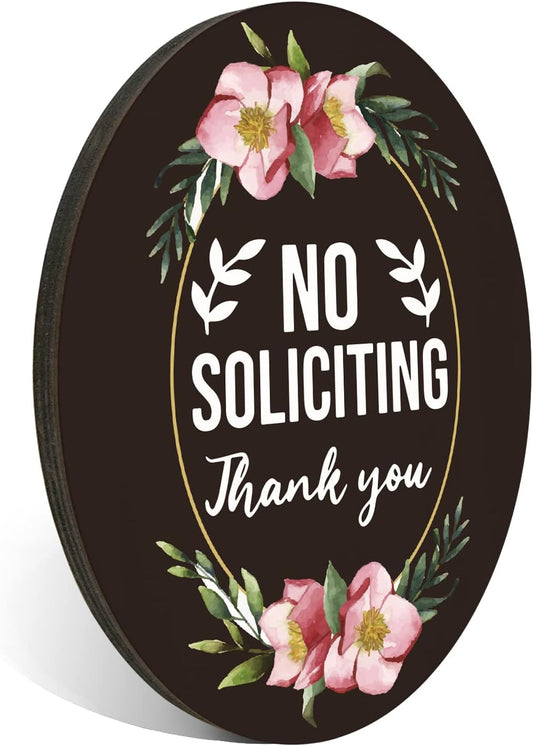 4" x 5" No Soliciting Sign for House & Office – Front Door, Wall Decor, Indoor/Outdoor Use, No Solicitors Sign for Home & Business