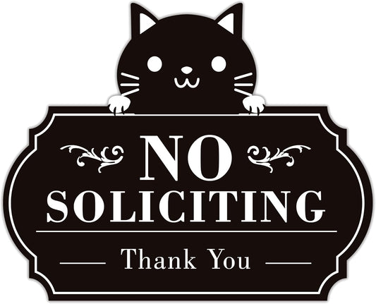 Funny No Soliciting Sticker for Front Door – Self-Adhesive Vinyl No Soliciting Sign for Home, Office & Business Use