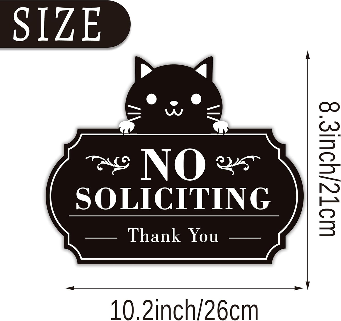 Funny No Soliciting Sticker for Front Door – Self-Adhesive Vinyl No Soliciting Sign for Home, Office & Business Use