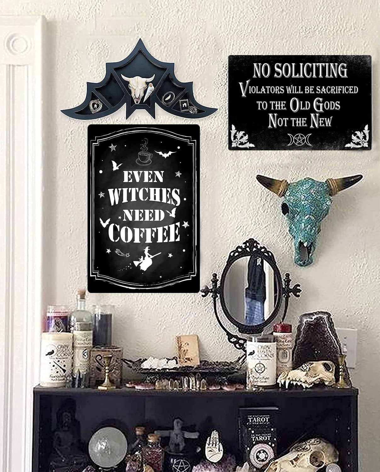 8x12 Inch No Soliciting Sign - Gothic Style Decor for Home, Kitchen, Office, and House