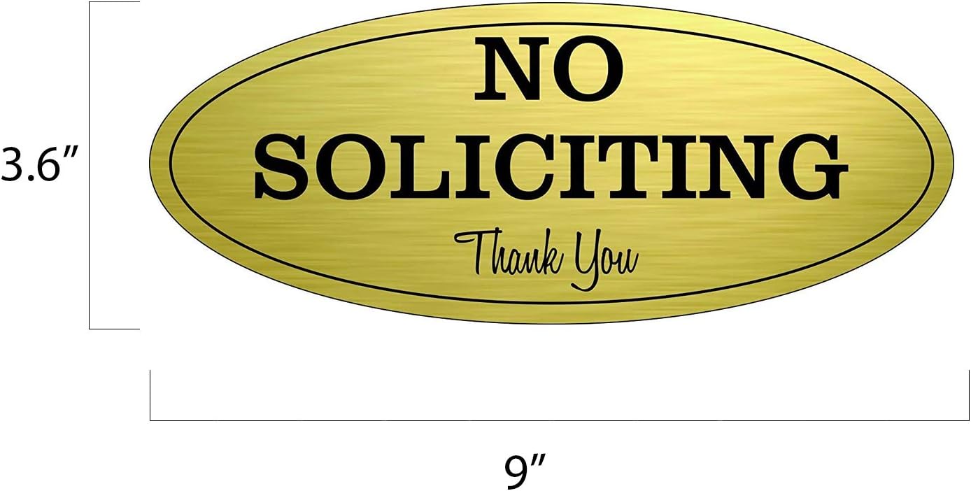 Durable No Soliciting Sign – UV & Weather Resistant, Digitally Printed for Indoor/Outdoor Use, High Visibility and Long-Lasting