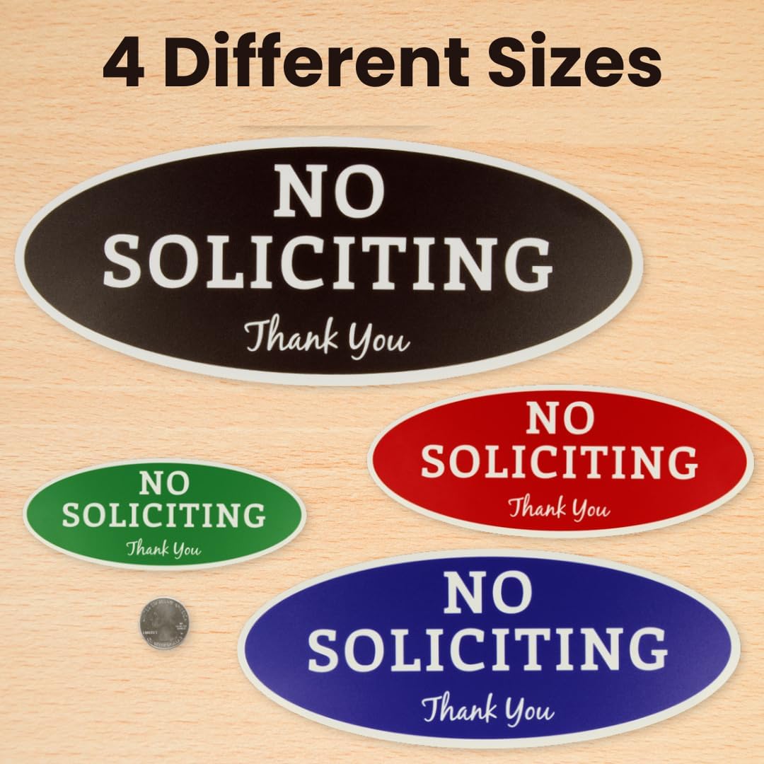 Durable No Soliciting Sign – UV & Weather Resistant, Digitally Printed for Indoor/Outdoor Use, High Visibility and Long-Lasting