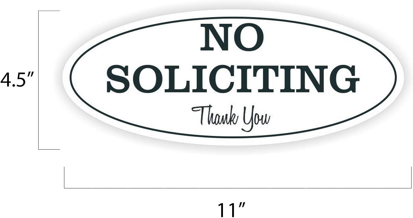 Durable No Soliciting Sign – UV & Weather Resistant, Digitally Printed for Indoor/Outdoor Use, High Visibility and Long-Lasting