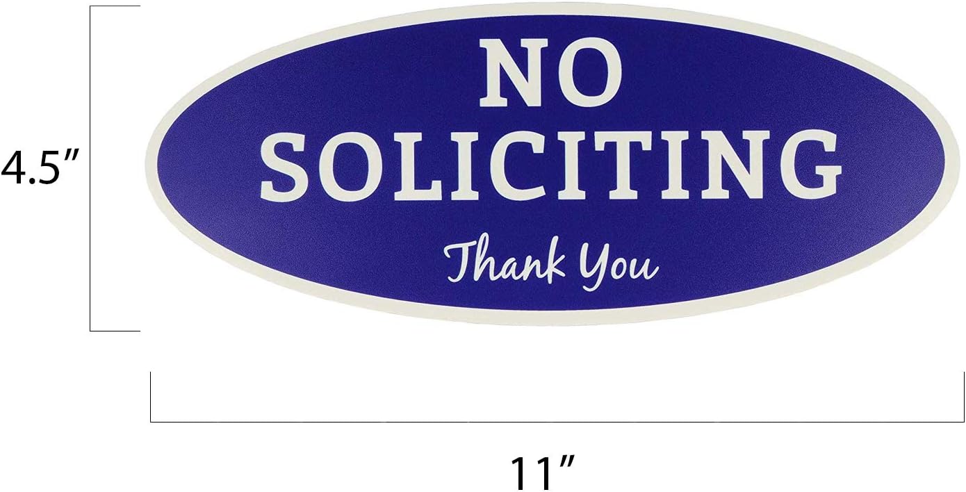 Durable No Soliciting Sign – UV & Weather Resistant, Digitally Printed for Indoor/Outdoor Use, High Visibility and Long-Lasting