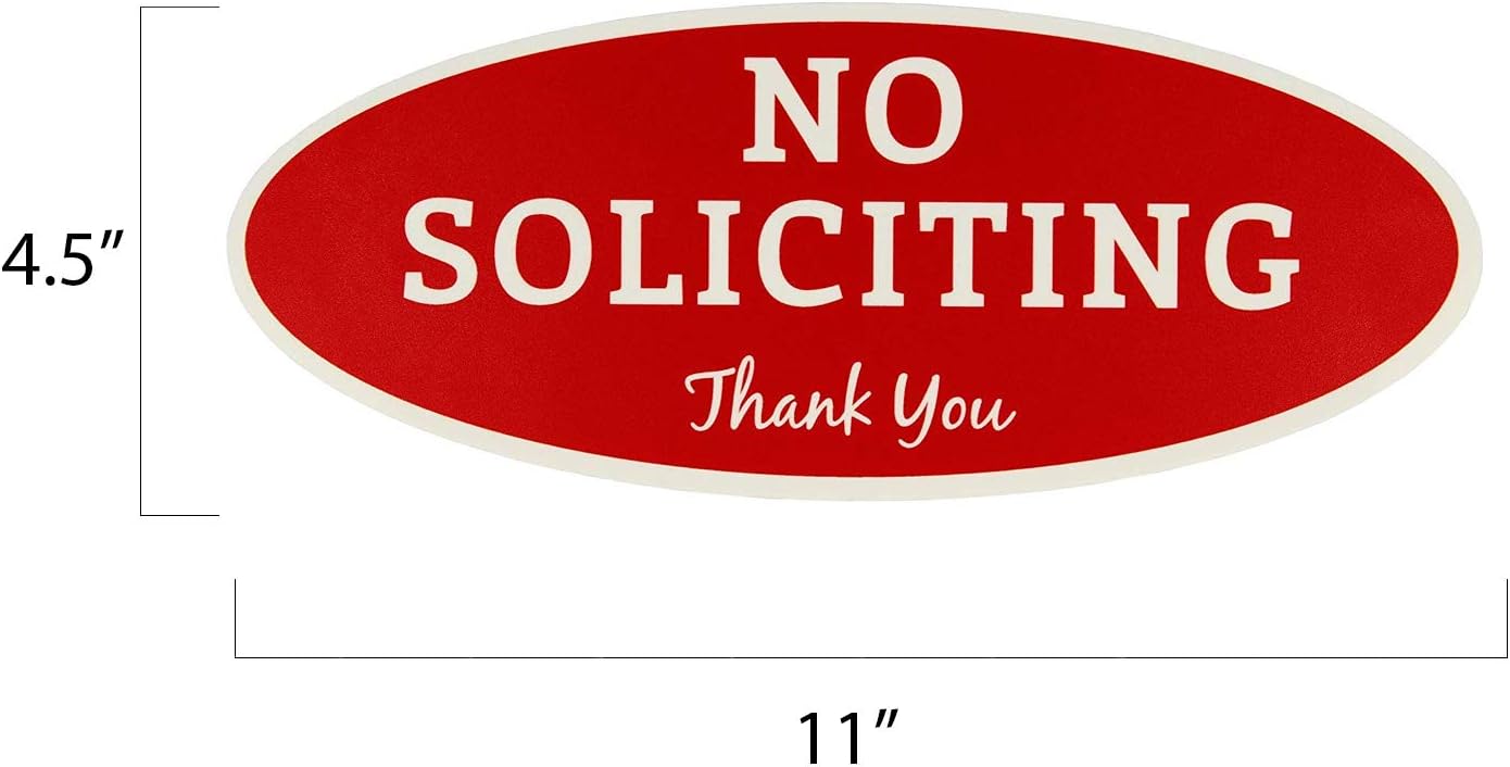 Durable No Soliciting Sign – UV & Weather Resistant, Digitally Printed for Indoor/Outdoor Use, High Visibility and Long-Lasting