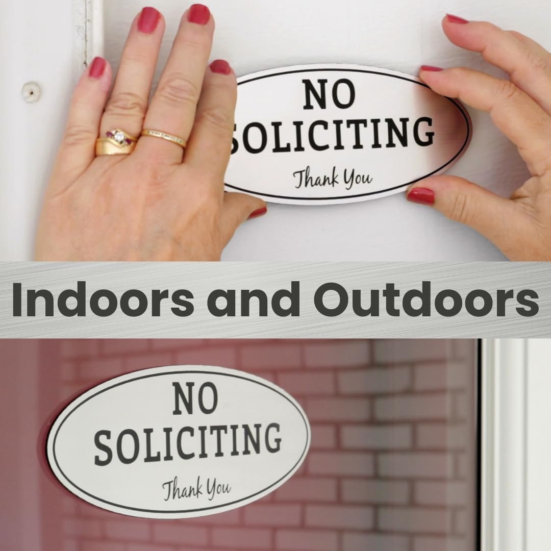 Durable No Soliciting Sign – UV & Weather Resistant, Digitally Printed for Indoor/Outdoor Use, High Visibility and Long-Lasting