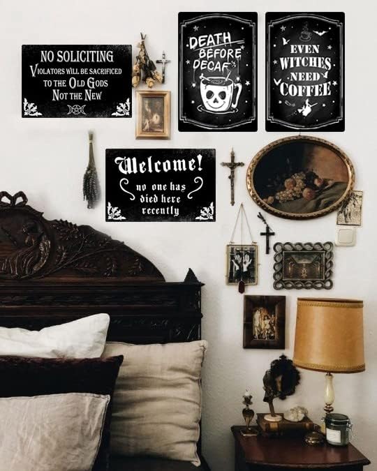 8x12 Inch No Soliciting Sign - Gothic Style Decor for Home, Kitchen, Office, and House