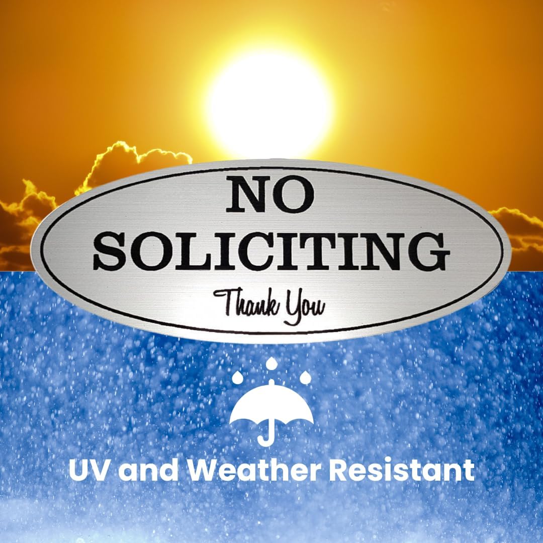 Durable No Soliciting Sign – UV & Weather Resistant, Digitally Printed for Indoor/Outdoor Use, High Visibility and Long-Lasting