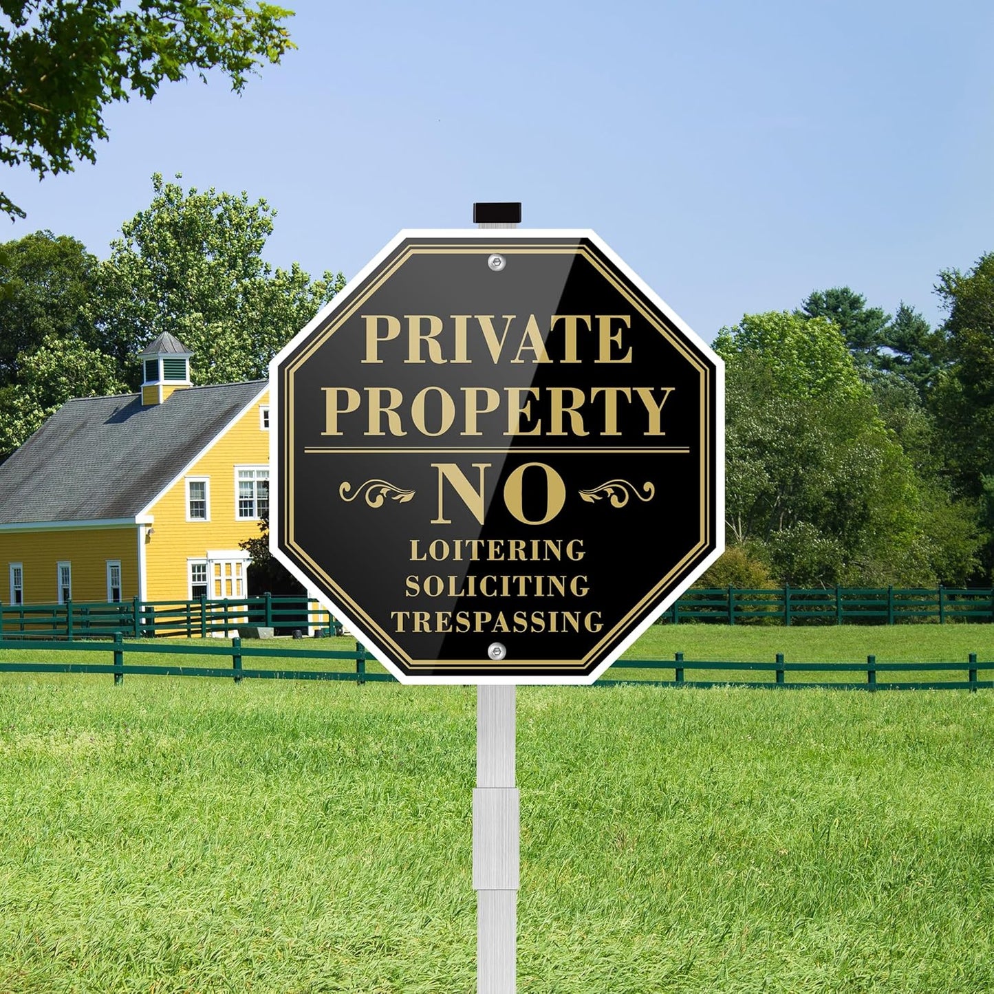 10" x 10" No Soliciting Yard Sign with 28" Stake – Rust-Free & Weather-Resistant Metal